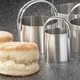 RSVP’s biscuit cutters are thin, and thus won’t compress your dough like a cup can when you cut your biscuits. The result: fluffier, more enjoyable biscuits.
